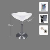 Стол светящийся квадратный на металическом основании 60х60х76